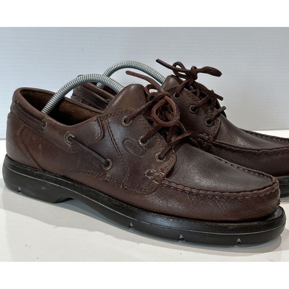 Vintage Maine New England Leather Boat Deck Shoes Moccasins Brown Preppy 9 43